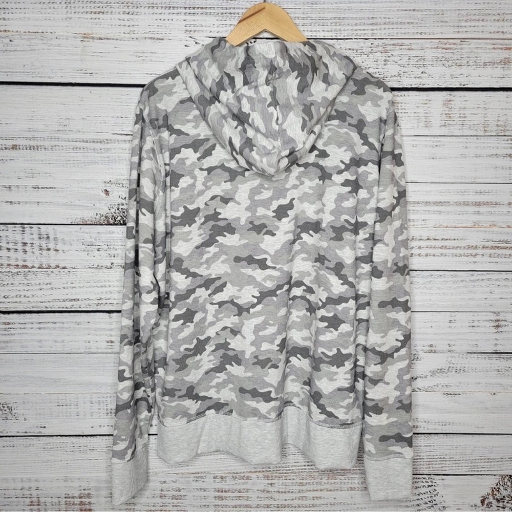 Eddie Bauer Full Zip Fleece Hoodie Grey Camo XXL - Picture 2 of 2